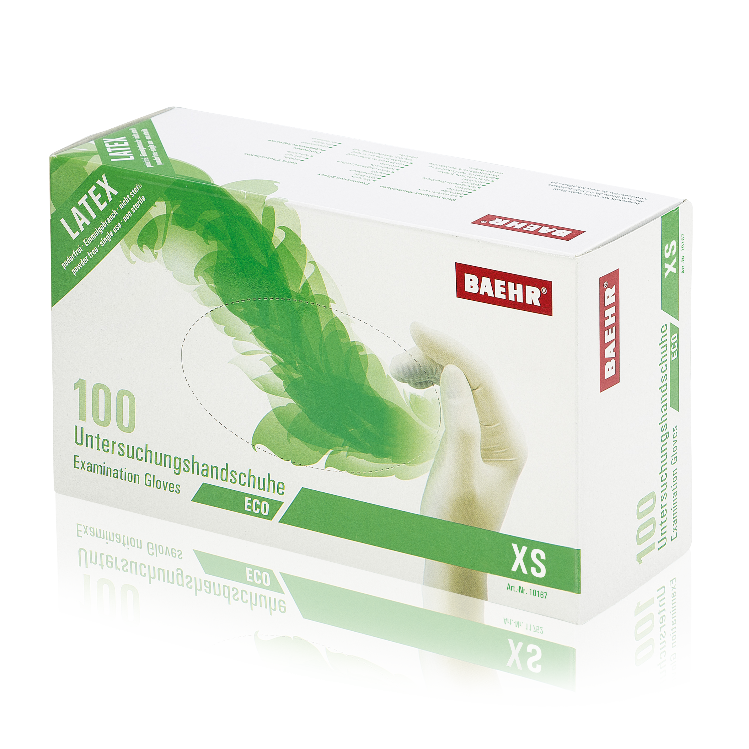 BAEHR - Handschuhe ECO, Latex, puderfrei, XS, 100 Stück