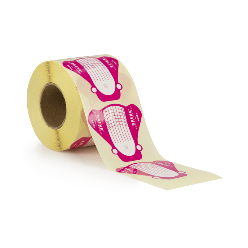 Papier-Schablonen für Nägel, pink, verstärkt, Rolle 500 Stk.