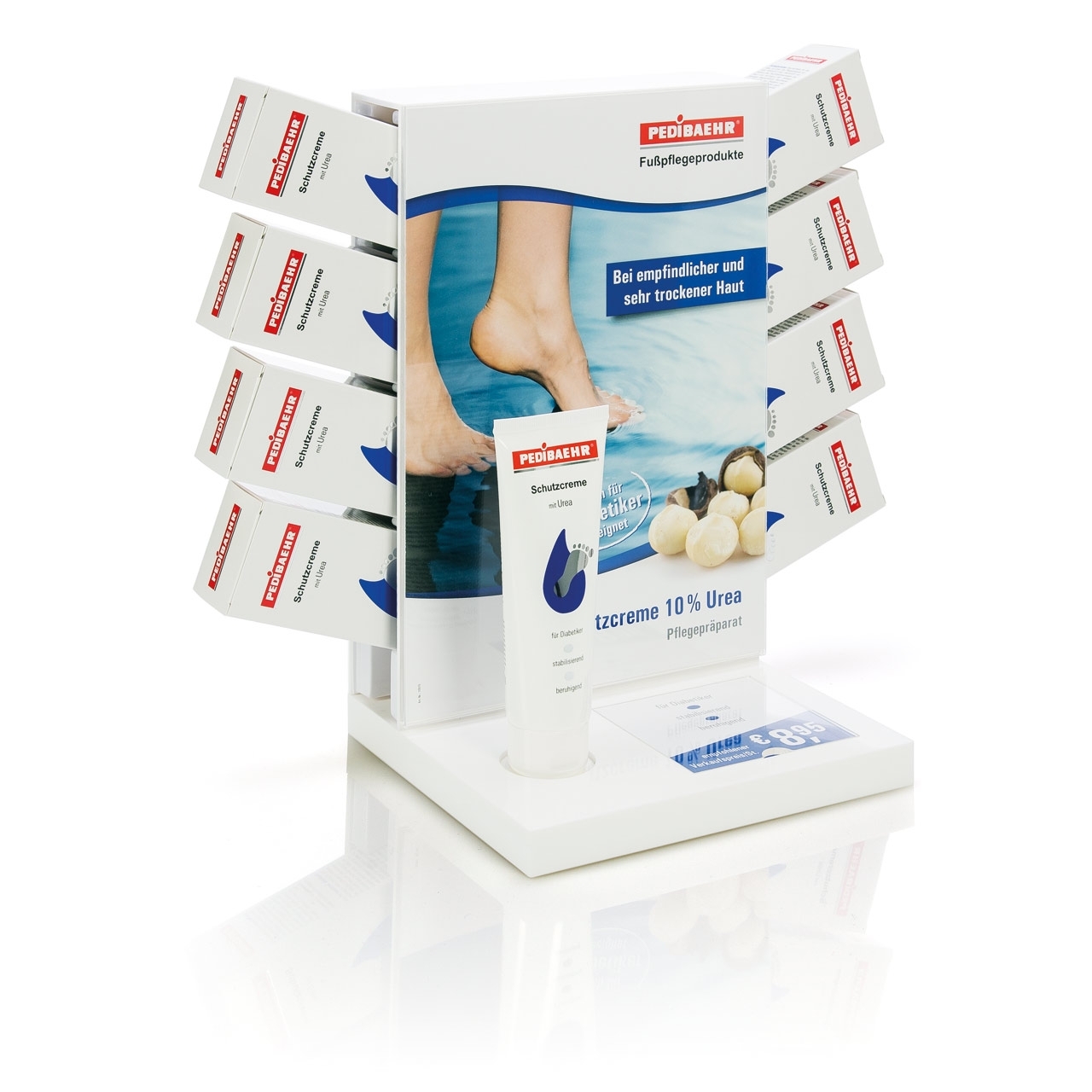 🔴 PEDIBAEHR - V-Display bestückt, Schutzcreme mit 10 % Urea