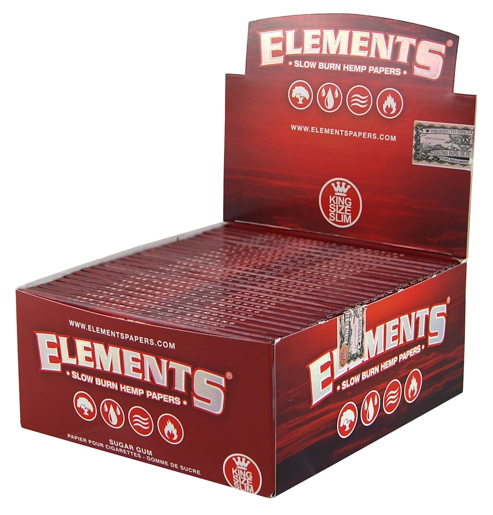 Elements Papers I Red King Size Slim, 50 x 33 Papers BOX