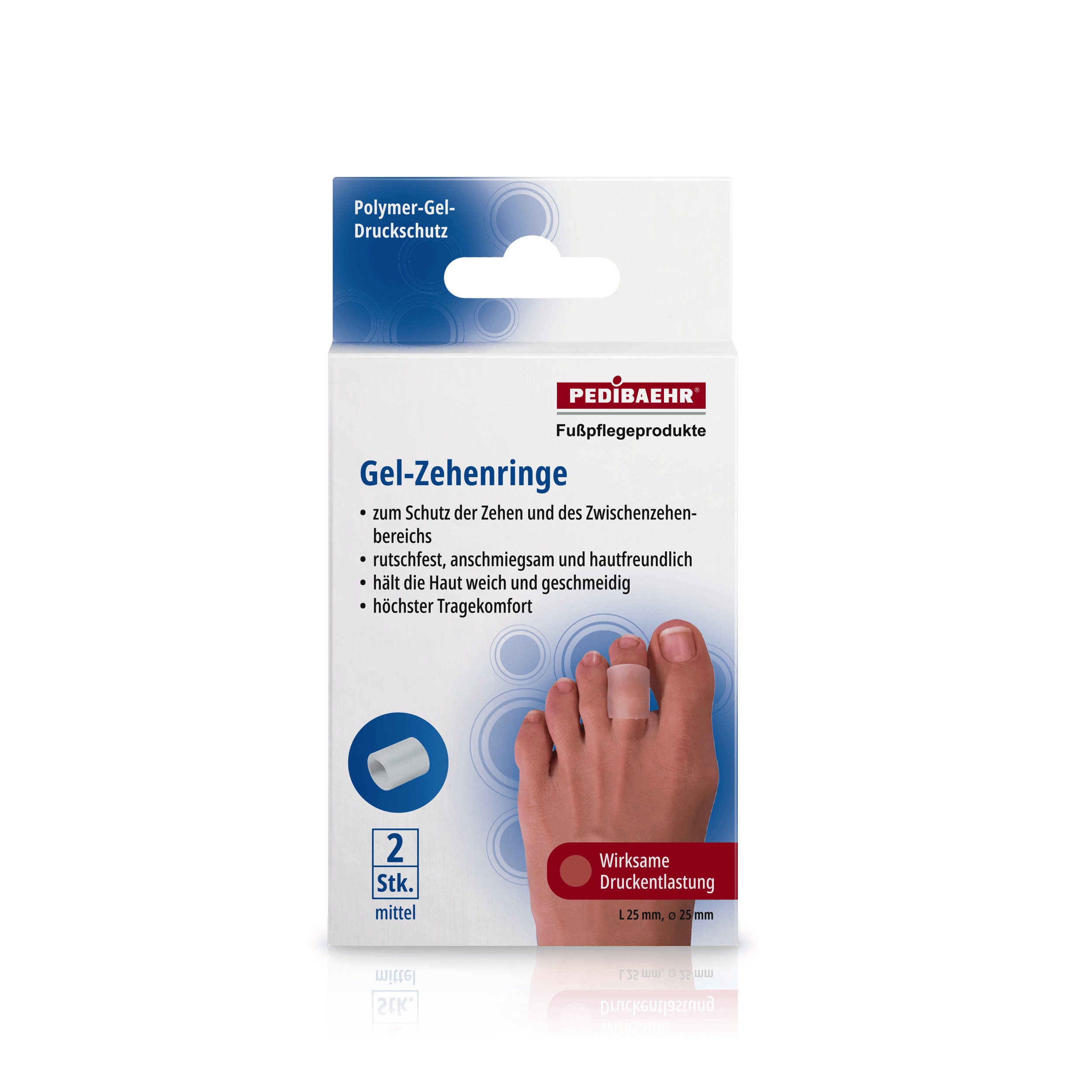 Pedibaehr Gel-Zehenringe mittel 2 Stück