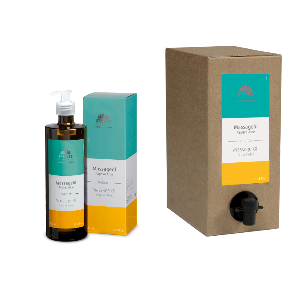 PINO naturreine Aroma Massageöle Papaya Aloe - balance 0,5 l