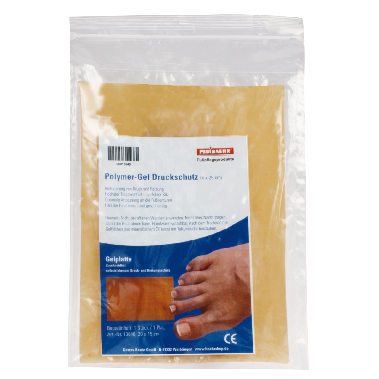 PEDIBAEHR Platte Polymer-Gel 20 x 15 cm 1 Stück