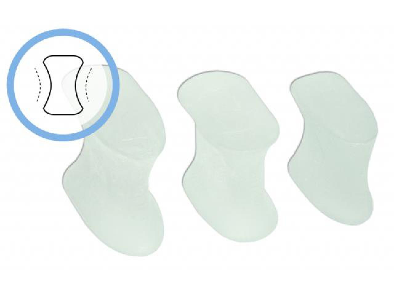 FRESCO Zehenspreizer | Zehenteiler aus Polymer Gel - runde Form Größe S
