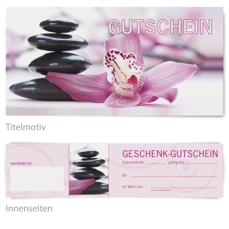  Geschenk-Gutschein "HOT STONE" DIN lang 25 Stk. inkl. Kuvert