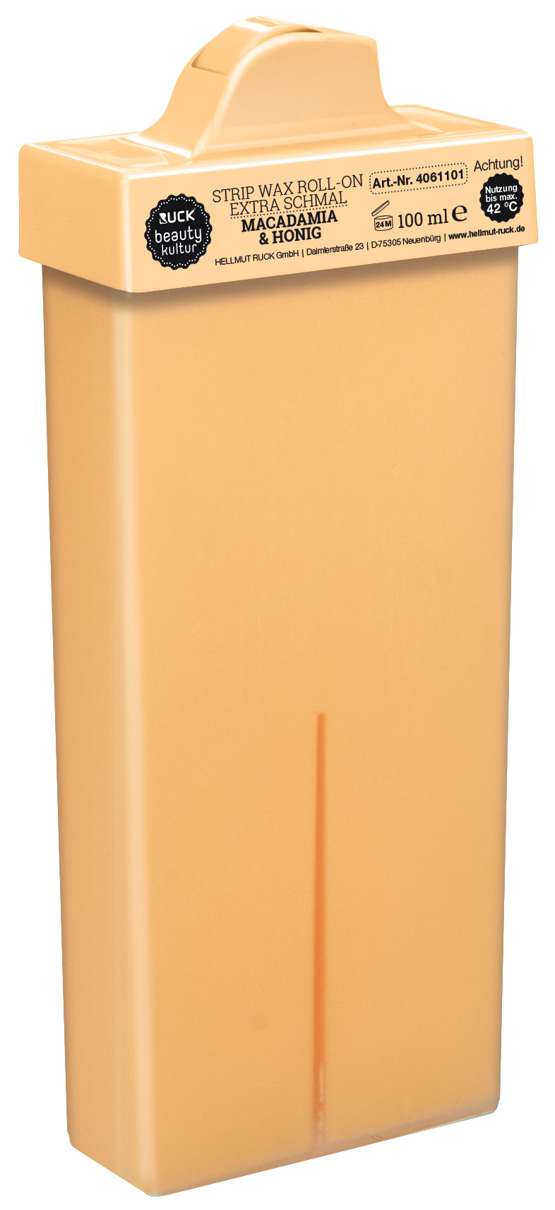 RUCK beautykultur STRIP WAX Warmwachspatrone | Macadamia & Honig | 100 ml extra-schmal