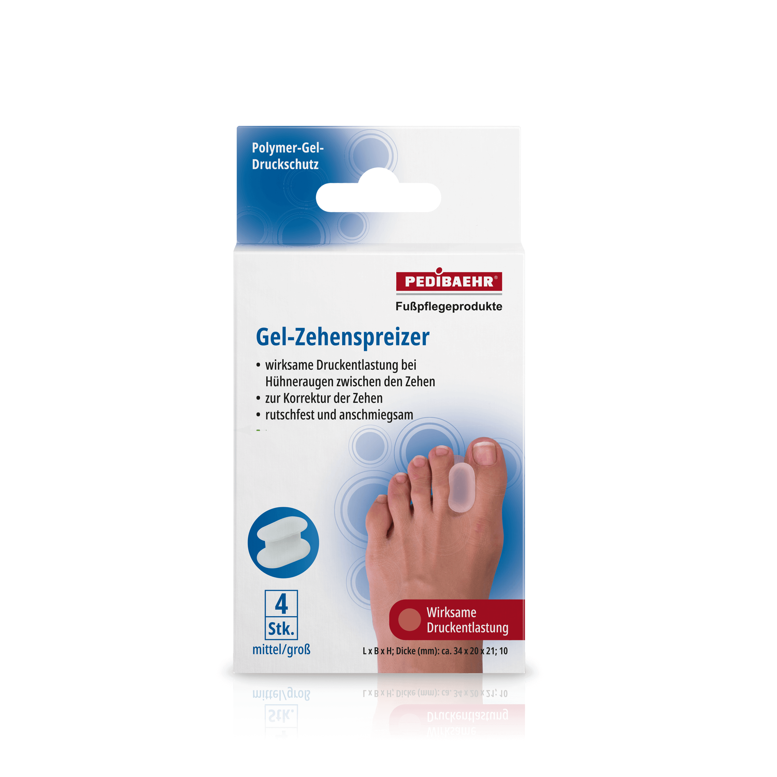 Pedibaehr Gel-Zehenspreizer mittel 4 Stück