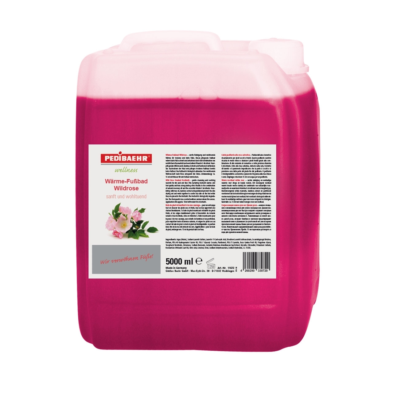 🔴 PEDIBAEHR Wärme-Fußbad Wildrose 5000 ml