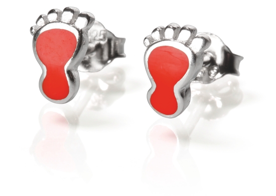 Ohrstecker Füßchen" rot, 1 Paar