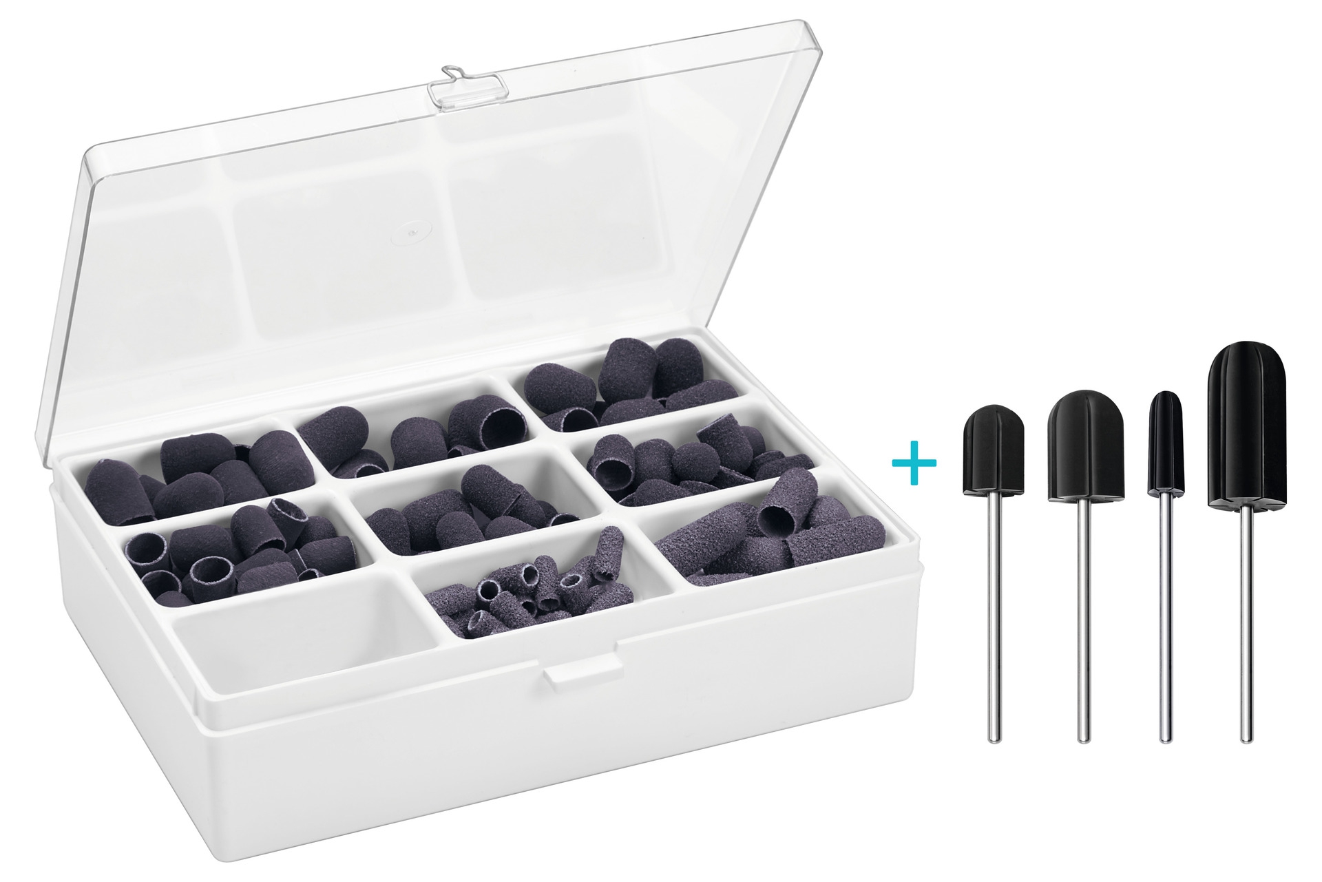 RUCK Schleifkappen-Set, korund-schwarz inkl. Box