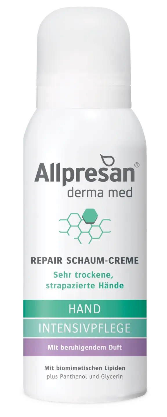 Allpresan Derma med Repair Schaum-Creme HAND INTENSIVPFLEGE mit beruhigendem Duft, 100 ml