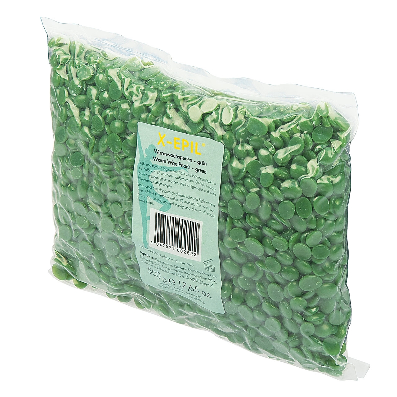 X-EPIL Warmwachs-Perlen grün, Beutel 500 g