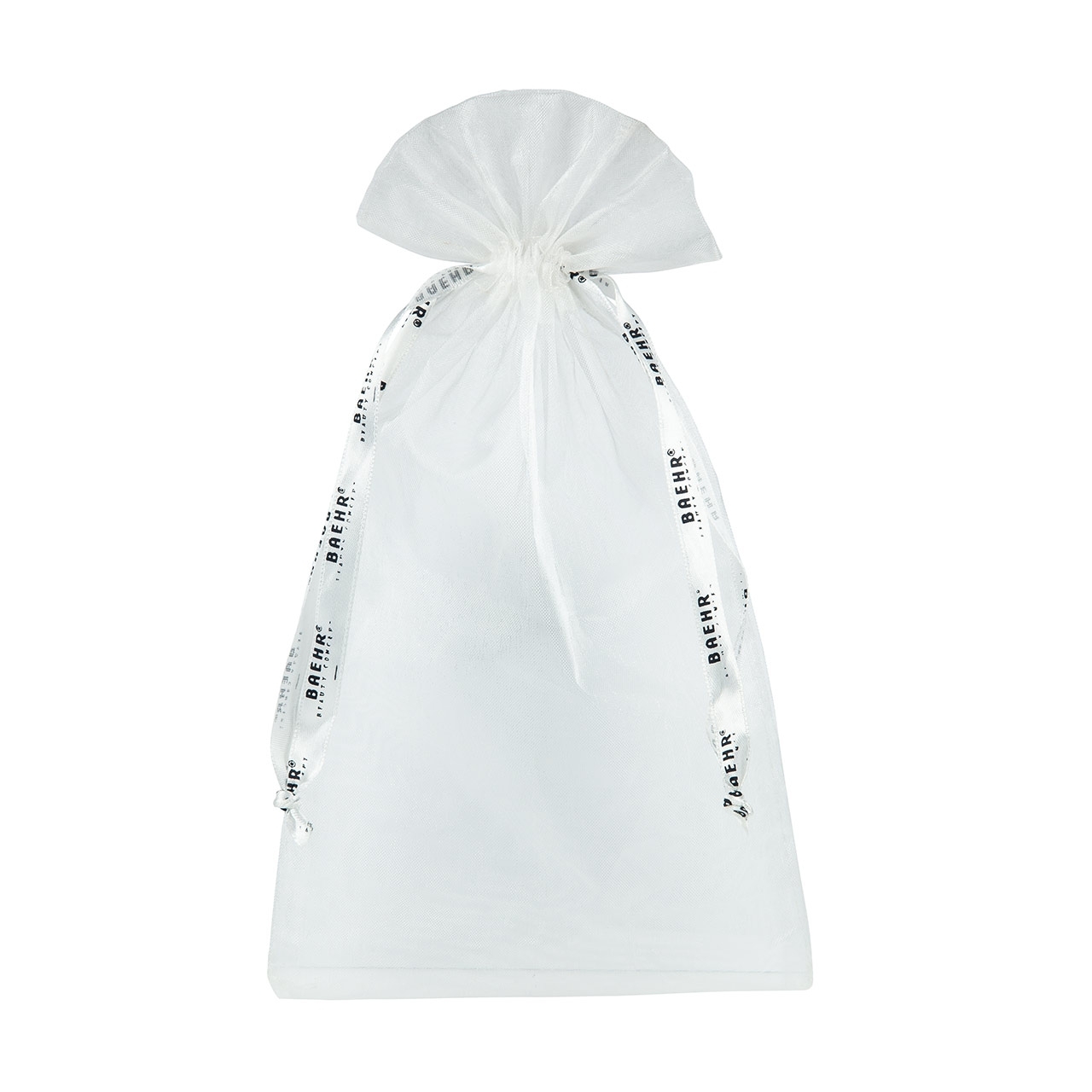 Organzabeutel weiß 20 x 30 cm, mit BAEHR BEAUTY CONCEPT-Druck, VE 25 Stk