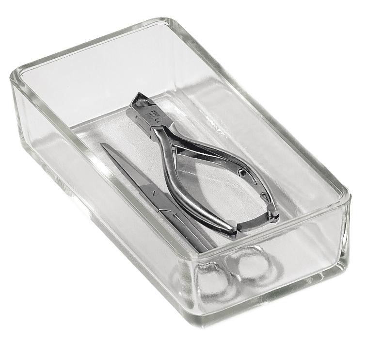 Klarglas-Instrumentenschale sterilisierbar bis 134° C, 200 x 100 x 50 mm