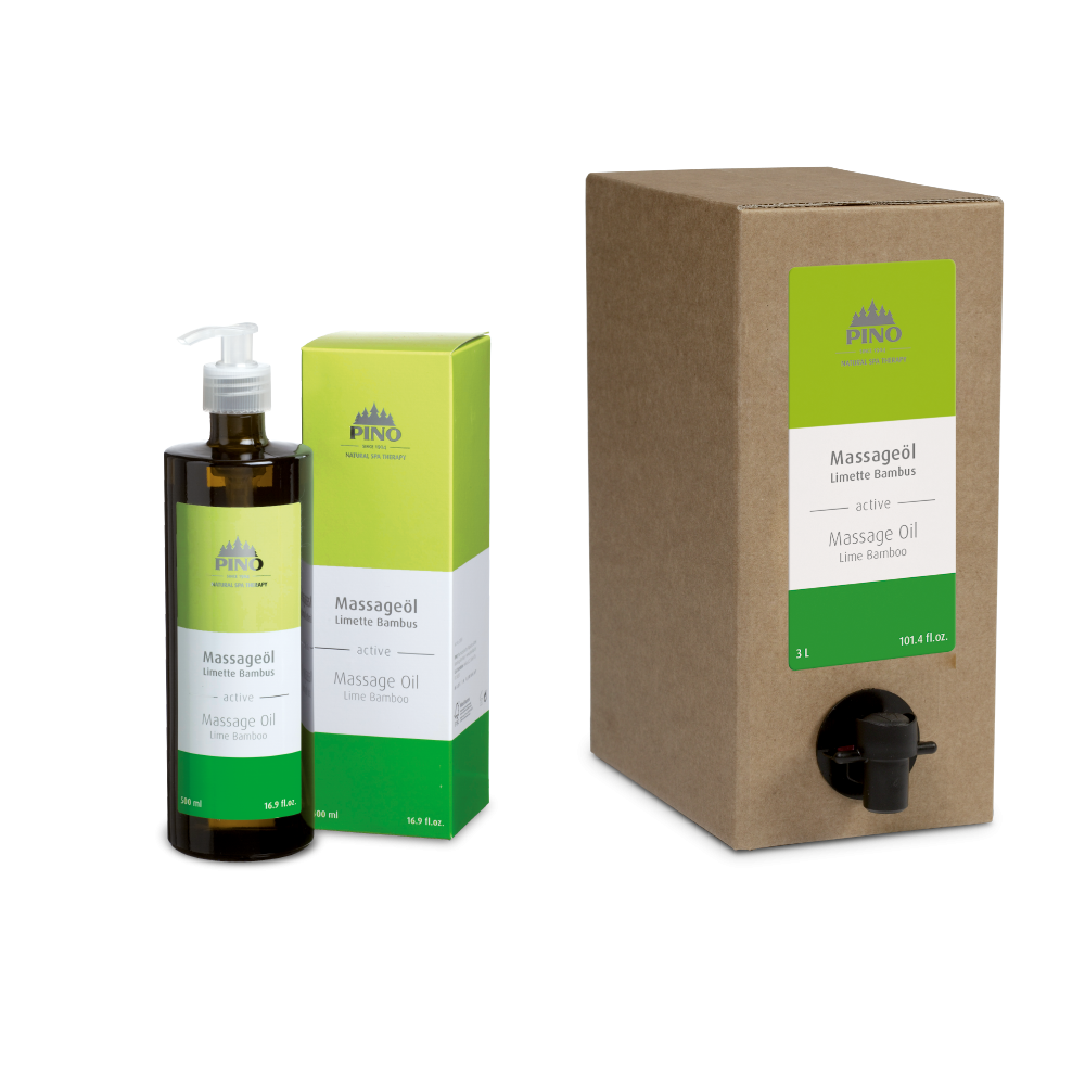 PINO naturreine Aroma Massageöle Limette Bambus - active 0,5 l