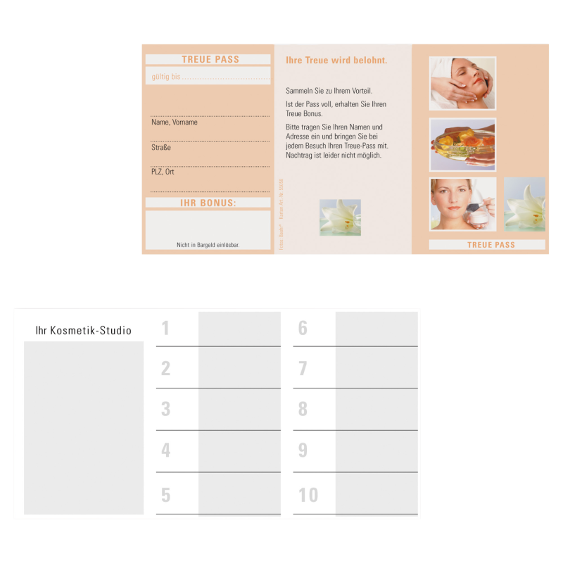 Treue-Pass Kosmetik II 1 Block (100 Blatt)