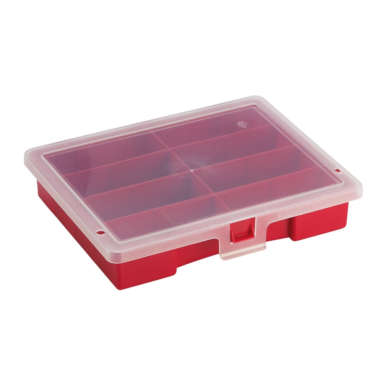 Pedibaehr Sortimentbox rot leer / 8 Fächer 180x150x36 mm