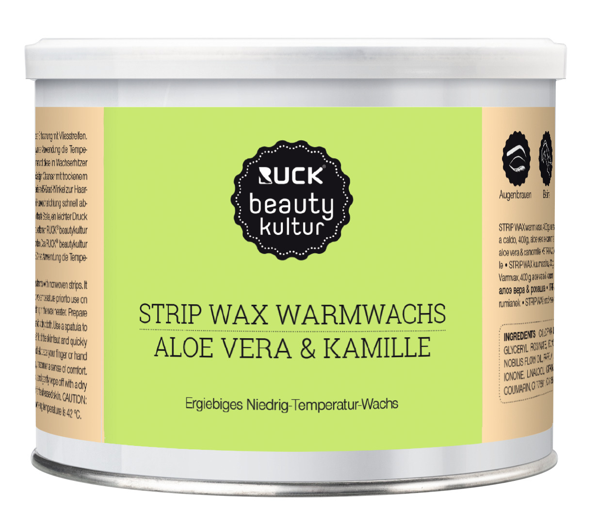 RUCK beautykultur STRIP WAX Warmwachs | Aloe Vera & Kamille | 400 g