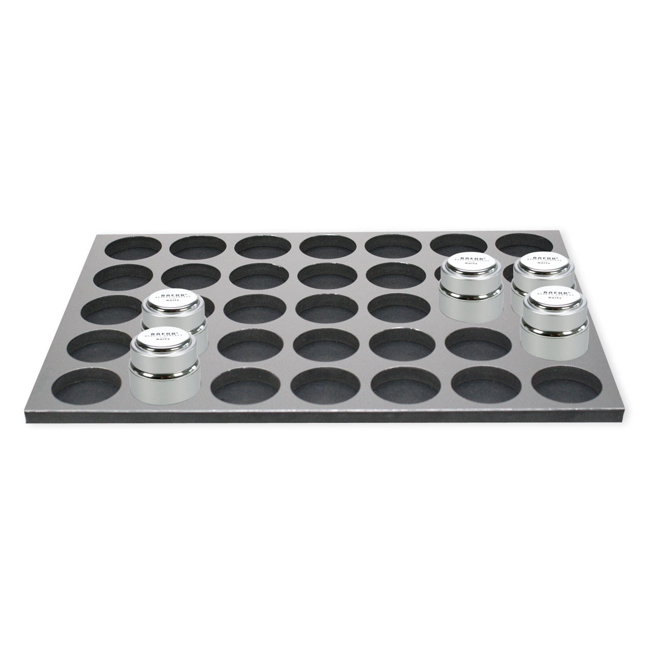 BAEHR BEAUTY CONCEPT NAILS Schubladeneinsatz für 35 x 5 ml oder 7 ml-Dosen, Größe: 291 x 201 x 10 mm