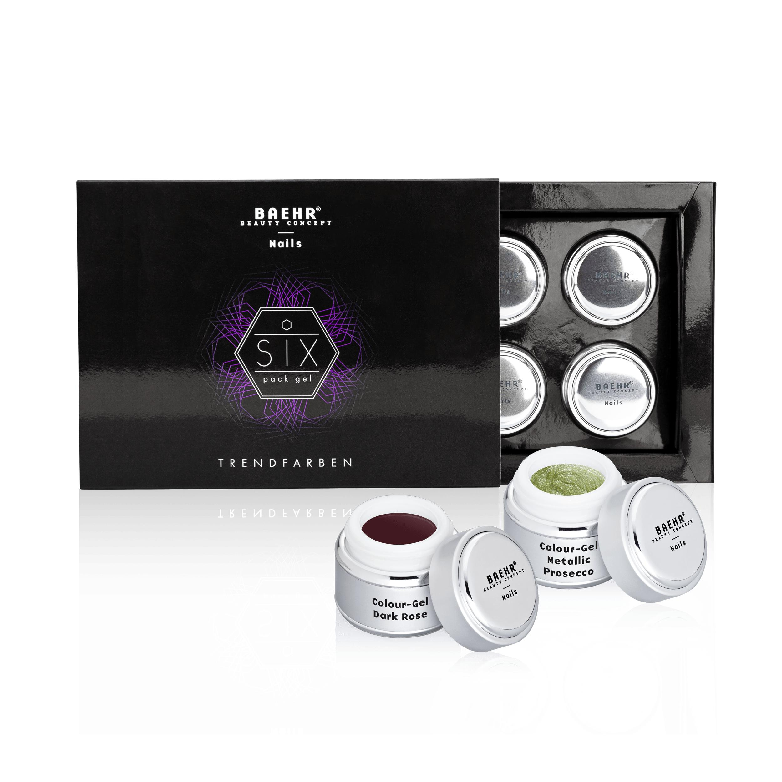 🔴 BAEHR BEAUTY CONCEPT Six Pack Gel-Trendfarben Set - Schuber mit 6 Farb-Gelen