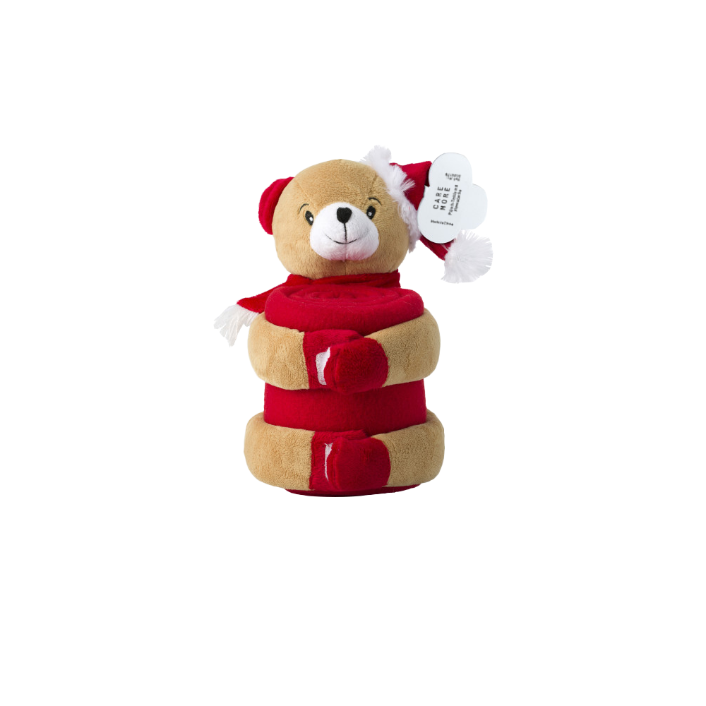 CARE MORE Plüsch-Teddy mit Fleecedecke 