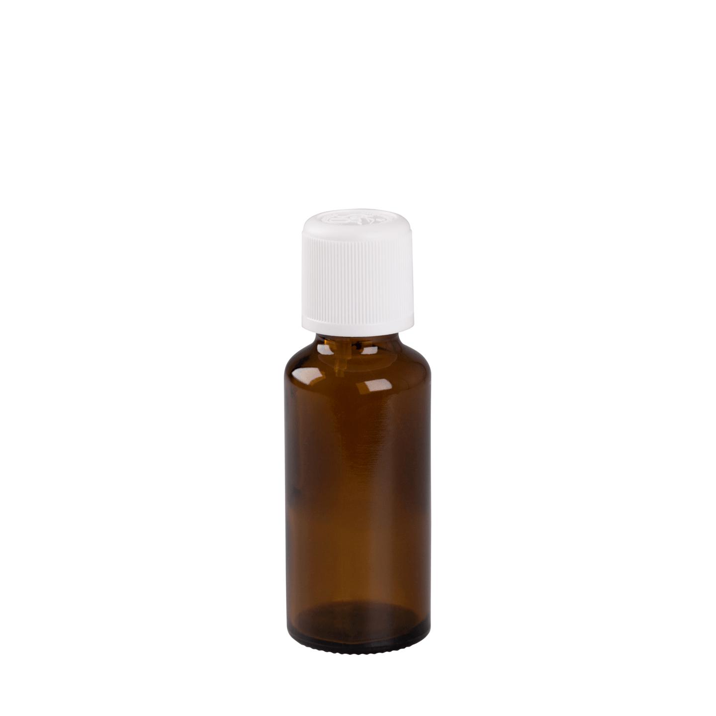 Braunglasflasche, 30 ml mit Tropfeinsatz