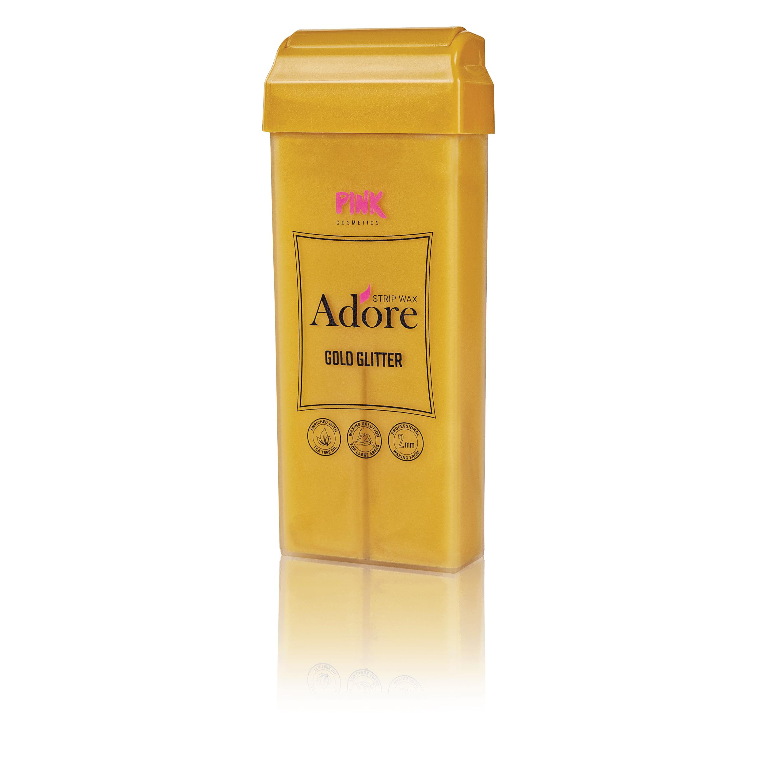 PINK COSMETICS ADORE Strip Wax Gold Glow Roll-on mit Teebaumöl 100 ml