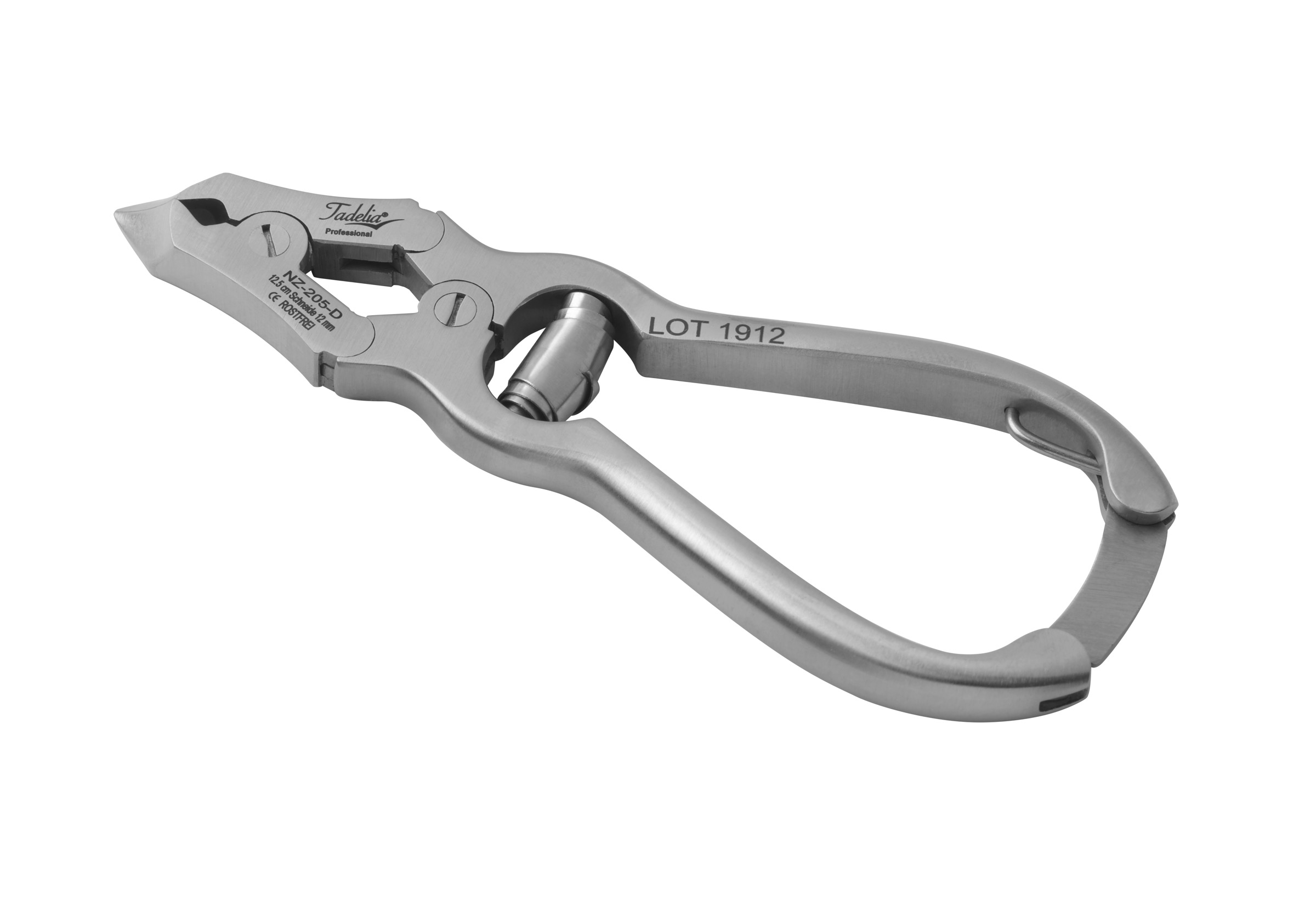 Tadelia® Professional Nagelzange für diabetische Fußpflege | NZ-205-D | Länge 12,5 cm Schneide 12 mm 