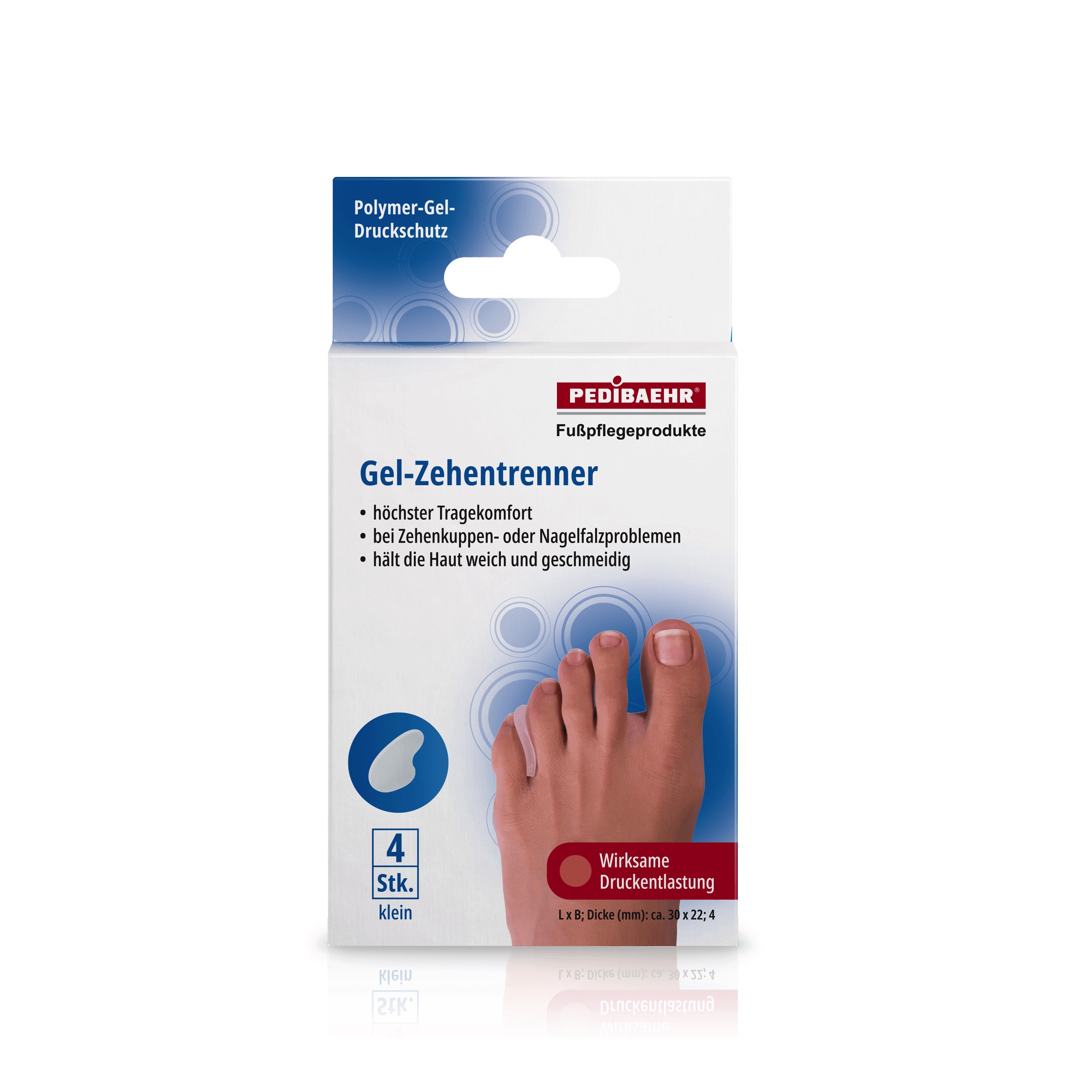 Pedibaehr Gel-Zehentrenner klein 4 Stück (Staffelpreis)