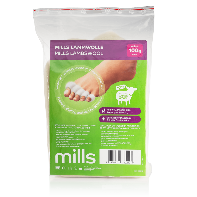 MILLS LAMMWOLLE - verhindert Wundscheuern und mazerierte Haut 100 g 