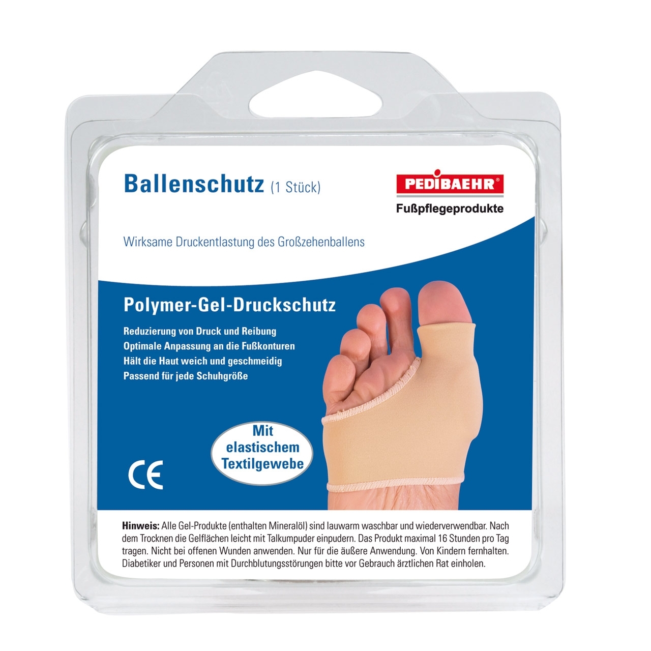Pedibaehr Gel-Ballenschutz, bedeckt, 1 Stück