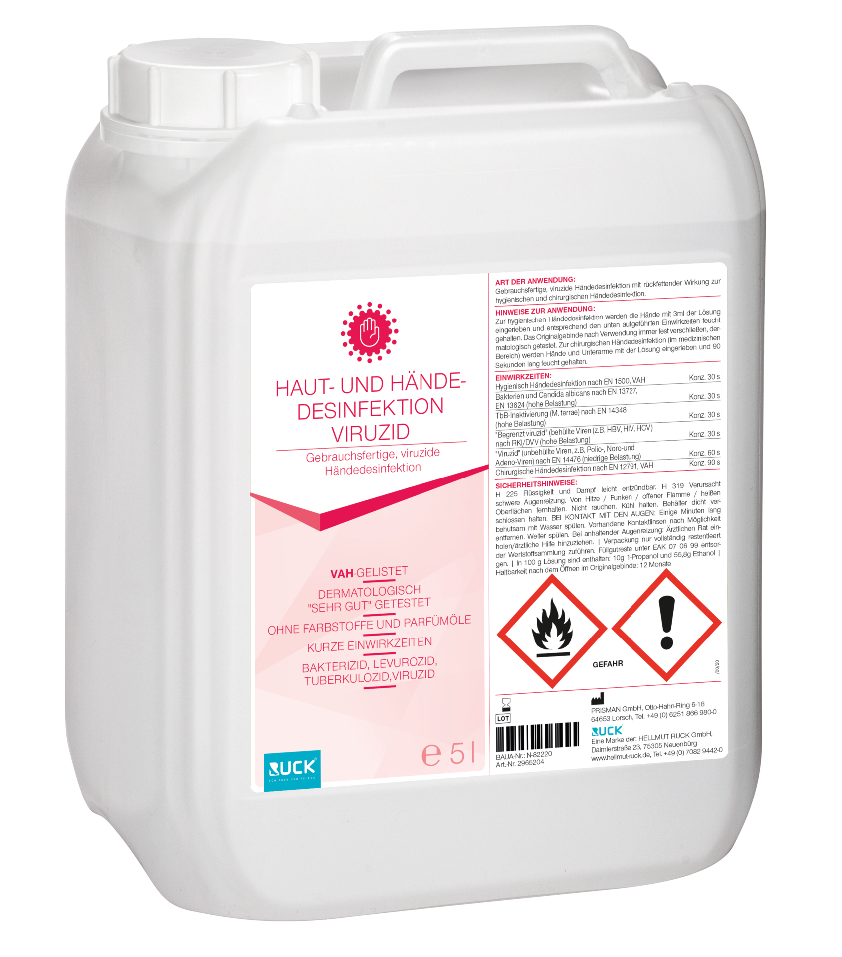 RUCK Haut- und Händedesinfektion viruzid | 5 Liter