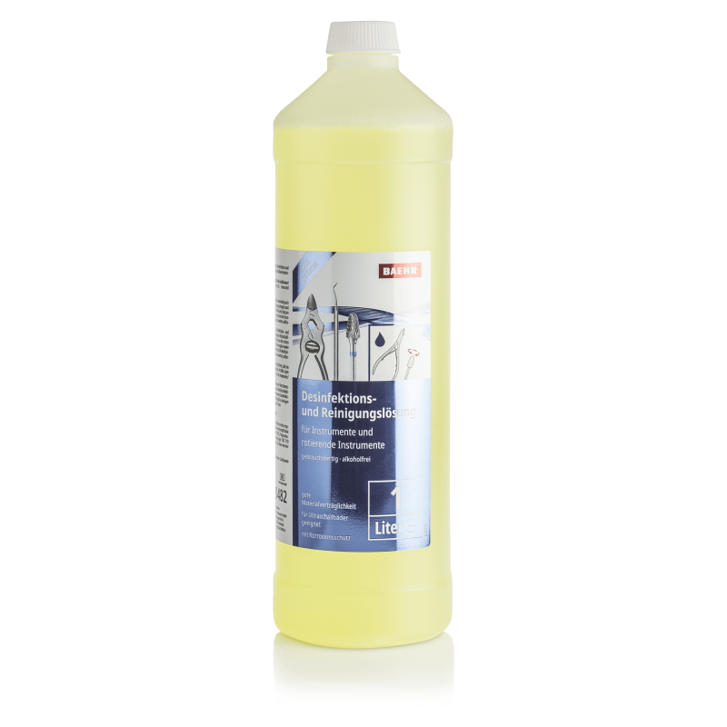🔴 BAEHR Desinfektions- und Reinigungslösung für Instrumente + Fräser, 1000 ml