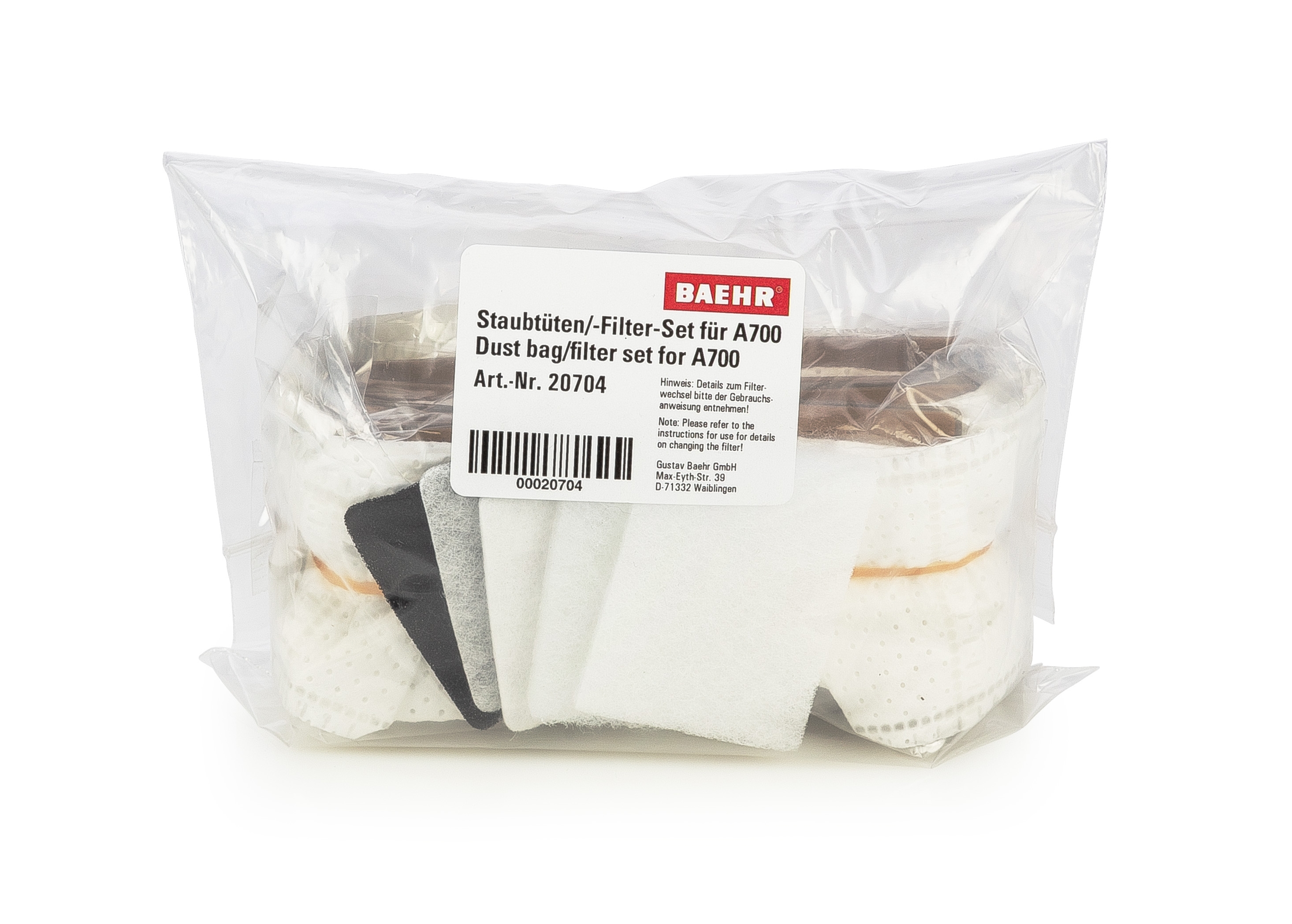 Baehr Staubtüten / Filter-Set für A700