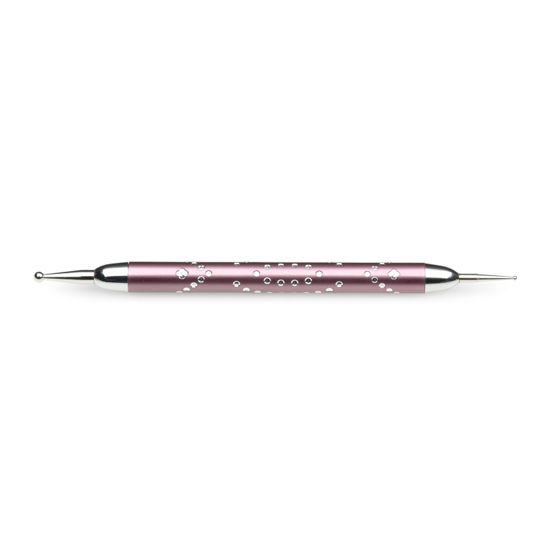 Spot-Swirl, rose mit Strassoptik, 13 cm