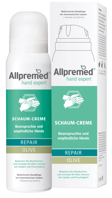 Allpremed hand expert Lipid Schaum-Creme REPAIR Olive 100 ml