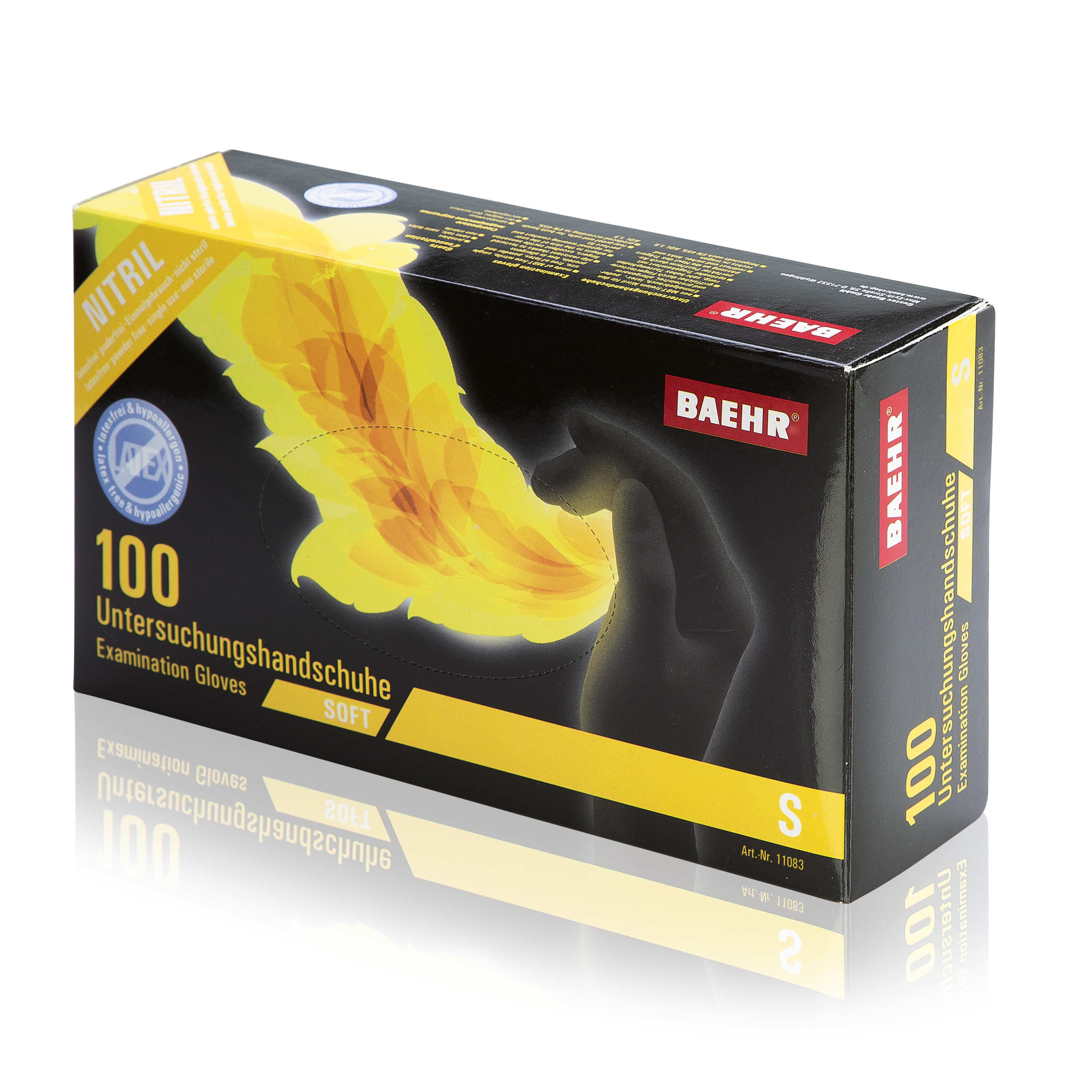 BAEHR Nitril-Einmalhandschuhe schwarz | S klein 100 Stück