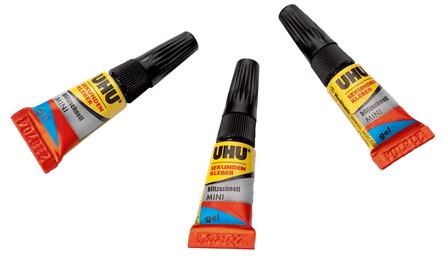 UHU Sekundenkleber Blitzschnell Minis Gel  3 x 1g
