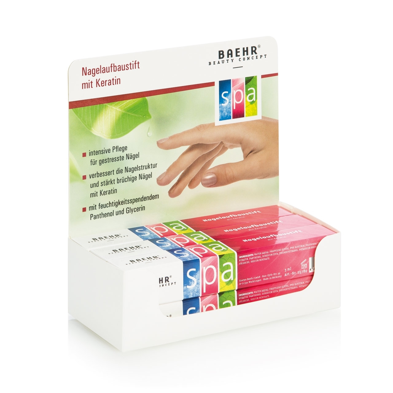 Verkaufsdisplay BAEHR BEAUTY CONCEPT - Nagelaufbaustift 6 x 3 ml