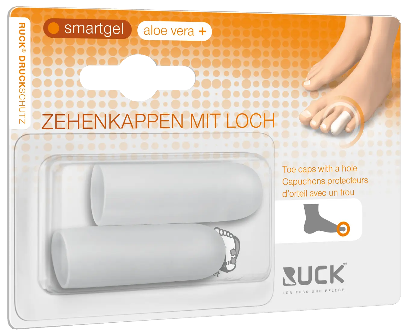 RUCK smartgel Zehenkappen mit Loch groß, 2 Stück
