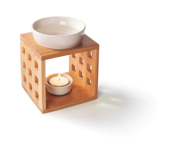 Duftlampe mit Holzständer