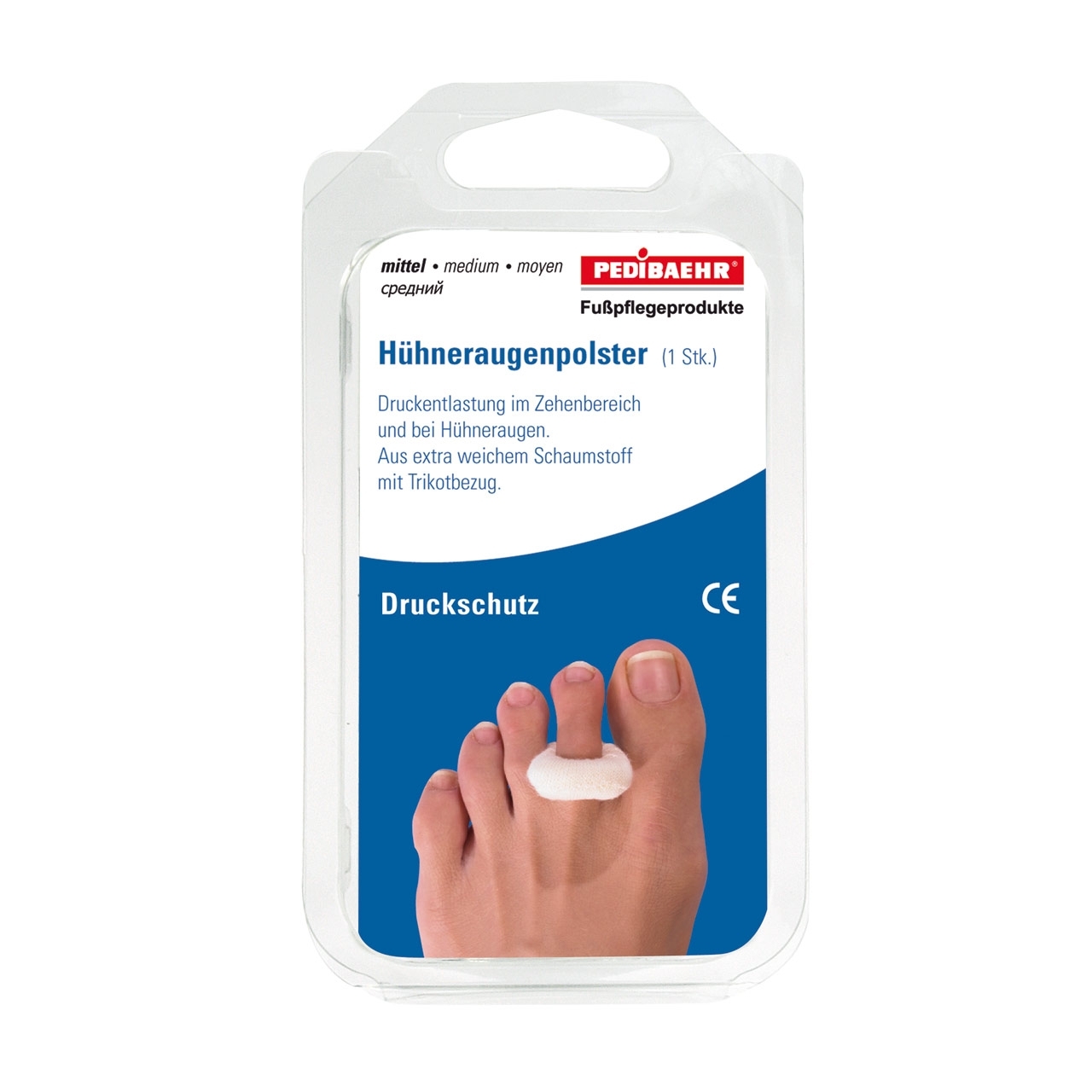 Pedibaehr Hühneraugenpolster mit Trikotbezug mittel 1 Stück