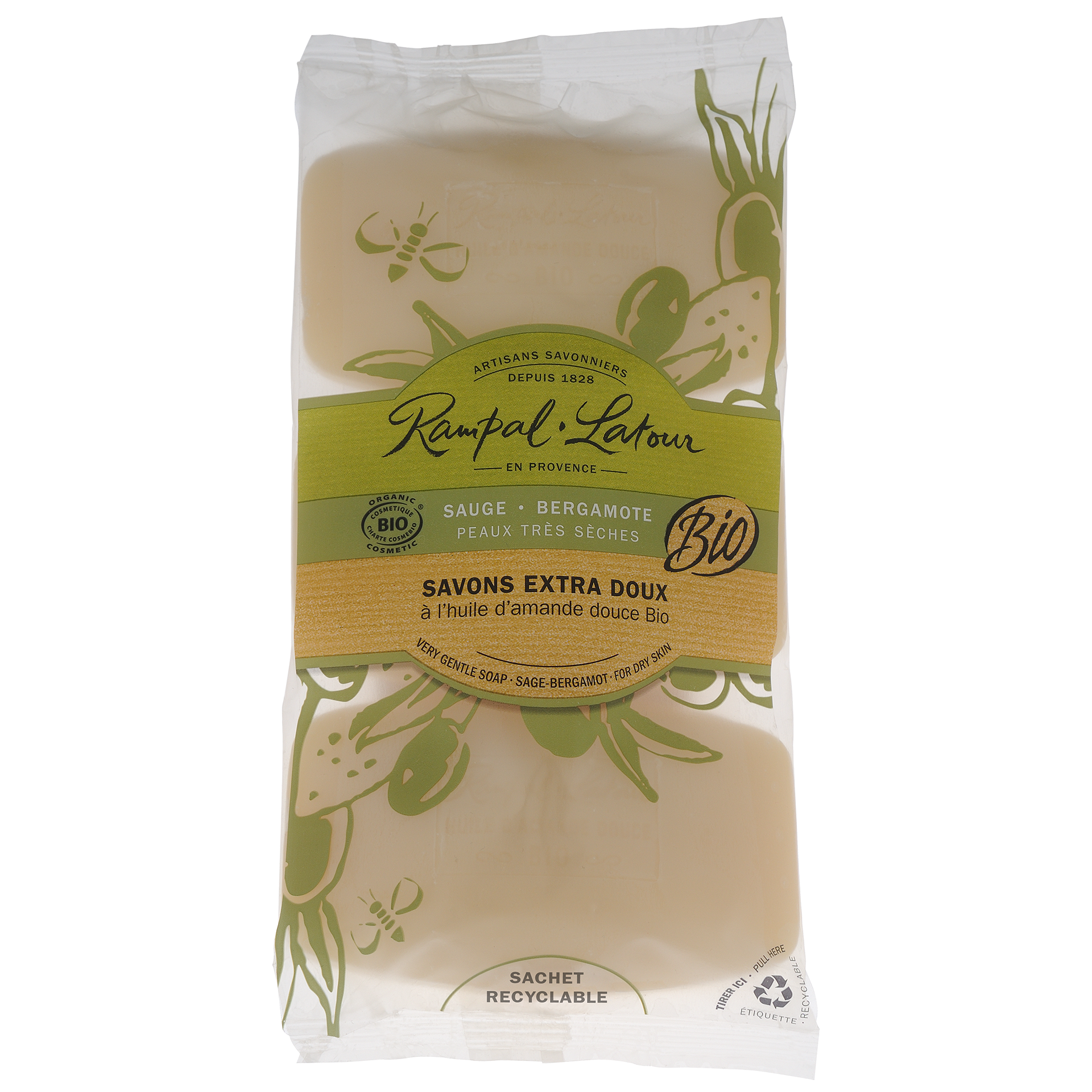 Rampal Latour BIO-Seife, 3 x 150 g Sauge Bergamote