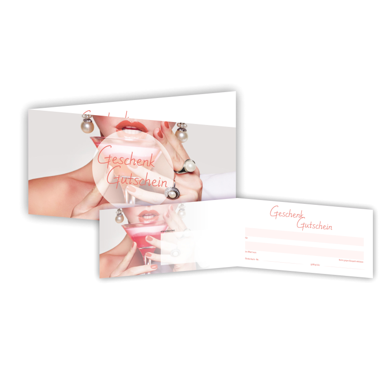 Gutschein DIN lang, Nails Living Coral inkl. Umschläge 25 Stck