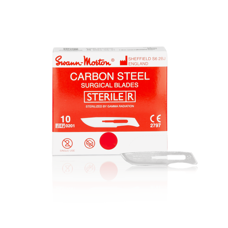 SWANN-MORTON Carbonstahl-Klingen Nr. 10 steril (100 Stück)