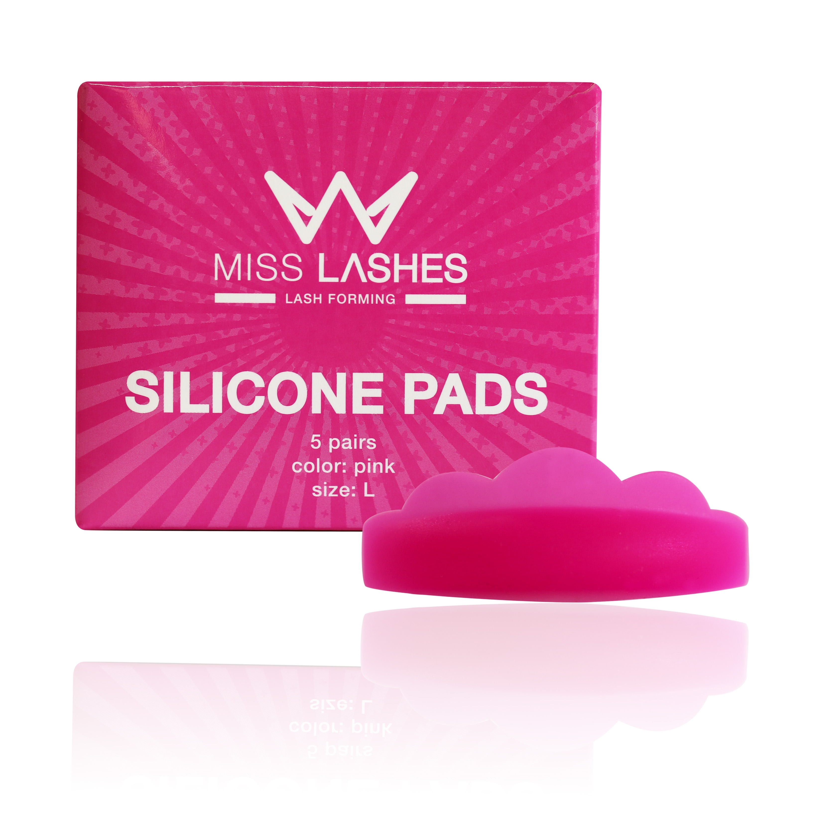 MISS LASHES Silikon Pads Pink L 5 Paare
