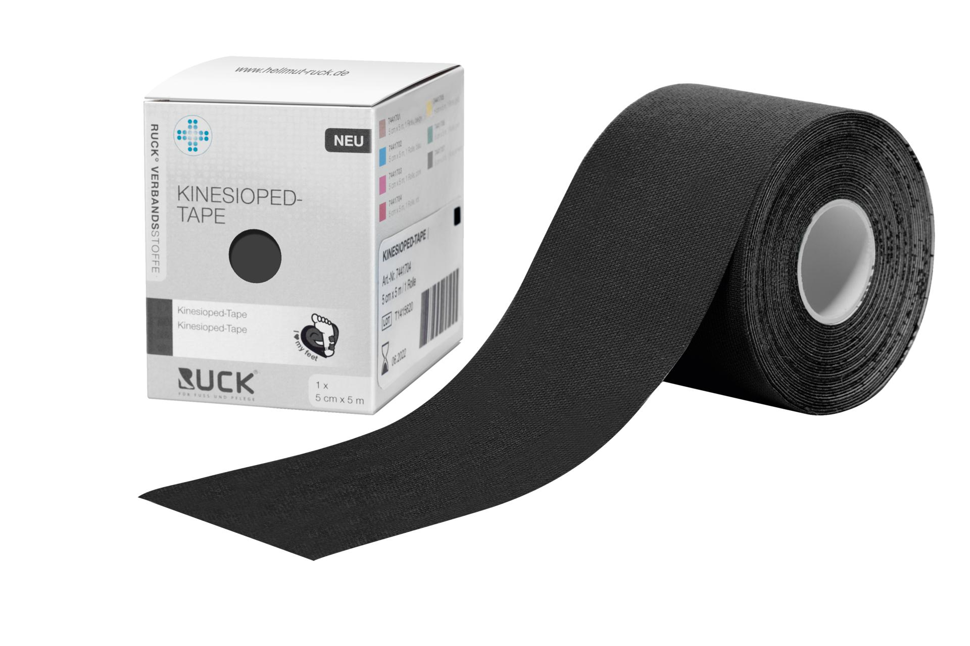 KINESIOPED-Tape 5 cm x 5 m, 1 Rolle schwarz