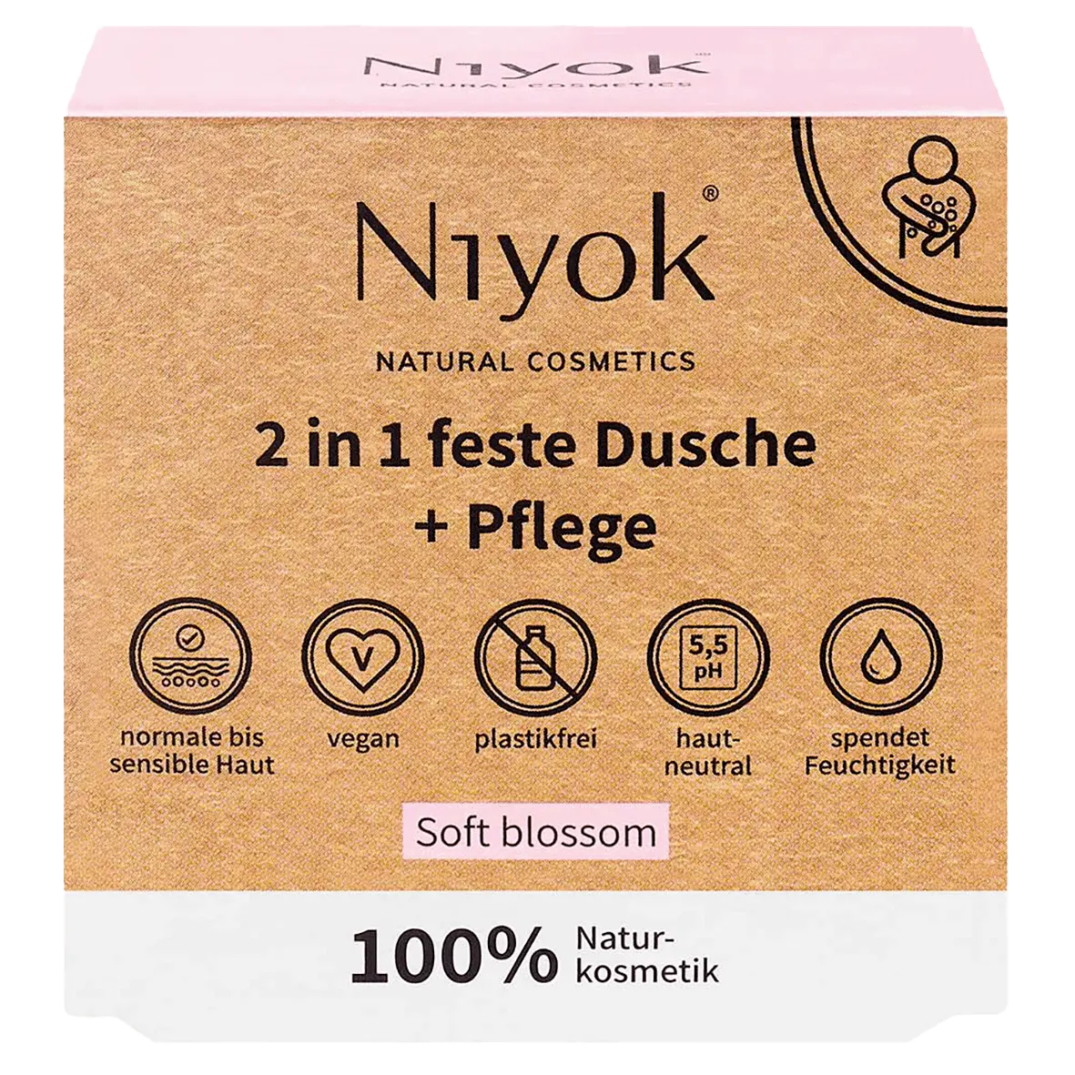 Niyok Feste Dusche + Pflege, 80 g, SOFT BLOSSOM
