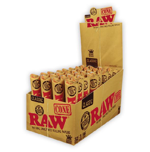 RAW Cones | Clasic King Size | 32 x 3 Cones BOX