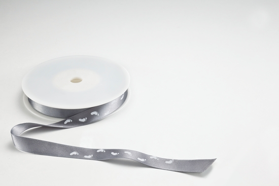 Geschenkband aus Satin silber, 15 mm x 50 m